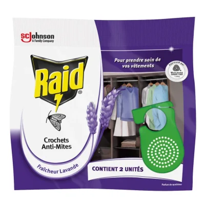 RAID Anti-Mites Crochets Fraîcheur Lavande 2-pack