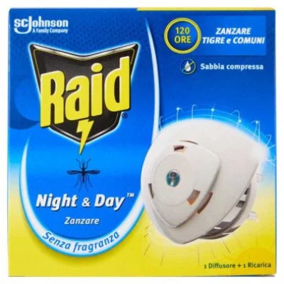 Raid Night & Day Insetticida Liquido Elettrodiffusore + Ricarica