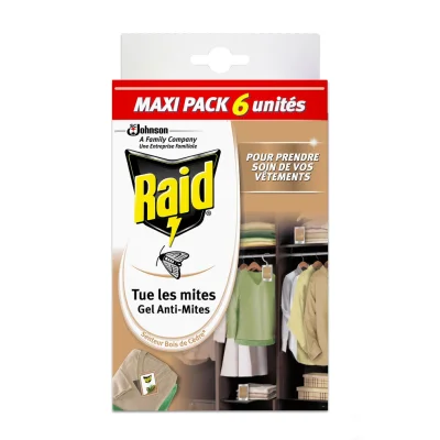 RAID Anti-Mites Gel Cedar Wood Scent 6 sticks of 3 g