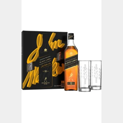 Johnnie Walker Gift Pack Black Label 12YO + 2 Glasses 40% 70cl