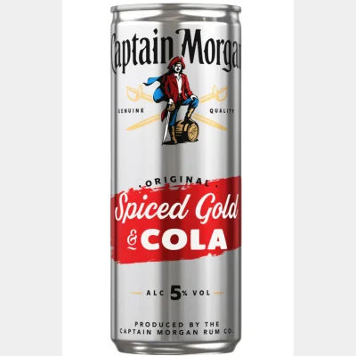 Captain Morgan Spiced Gold & Cola 5% 250ml (Can)