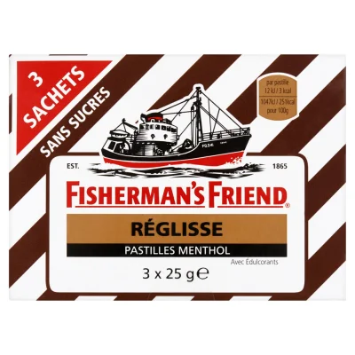 FISHERMAN'S Menthol Liquorice Sugar Free Lozenges 3 x 25 g