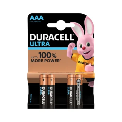 DURACELL Alkaline Batteries LR3/AAA 1.5V Ultra Power, pack of 4