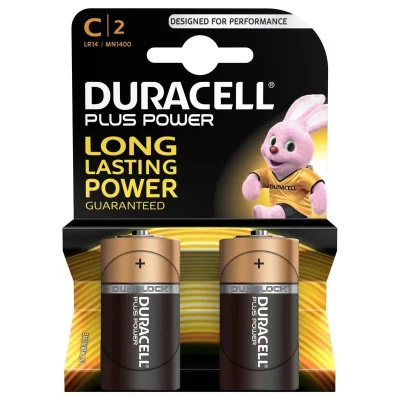 DURACELL Plus Power C Batteries x2
