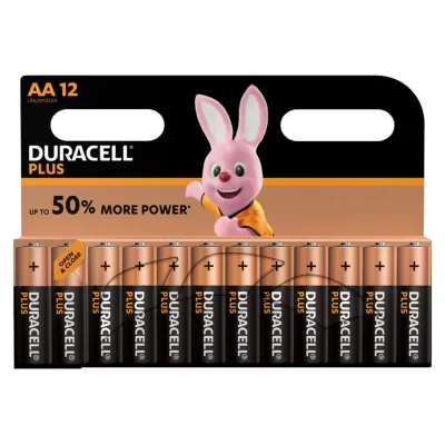 DURACELL Alkaline Batteries LR6/AA 1.5V Plus Power, pack of 12