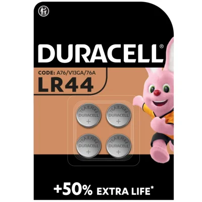 DURACELL Special Alkaline Button Batteries LR44 1.5 V, pack of 4