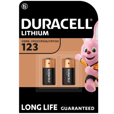 DURACELL High Power Lithium Batteries 3V CR123 (CR123A / CR17345) - Pack of 2