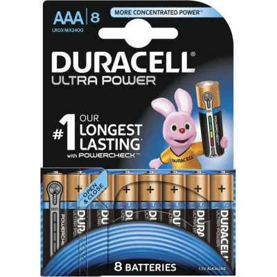 DURACELL Ultra Power Alkaline Battery LR03 8 pack