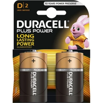 DURACELL LR20 Plus Power Alkaline Batteries Blister 2