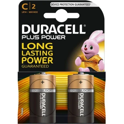 DURACELL Alkaline Battery Plus LR14 C X2