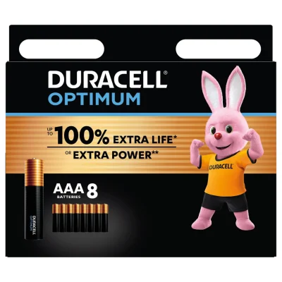 DURACELL AAA Optimum Batteries 8 pack