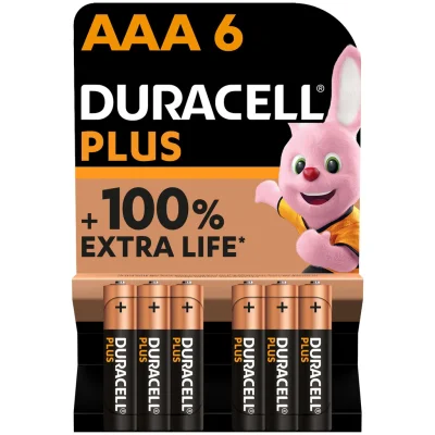 DURACELL Plus AAA Batteries, pack of 6