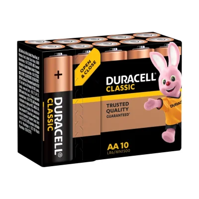 DURACELL Alkaline Batteries LR6-AA 1.5V Classic, pack of 10