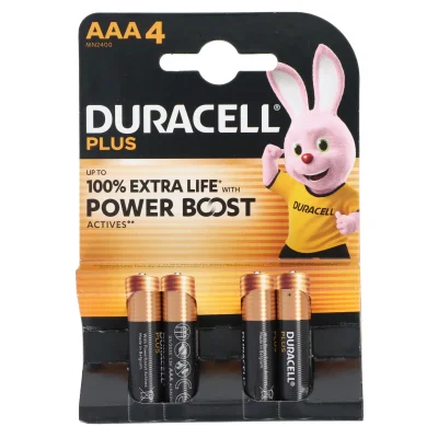 Duracell Plus Alkaline AAA Batteries 4 Pack