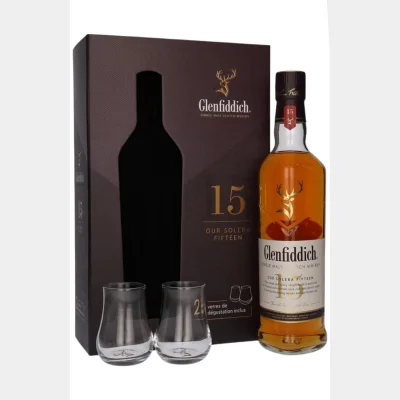 Glenfiddich 15YO Gift Box Solera + 2 Glasses 40% 70cl