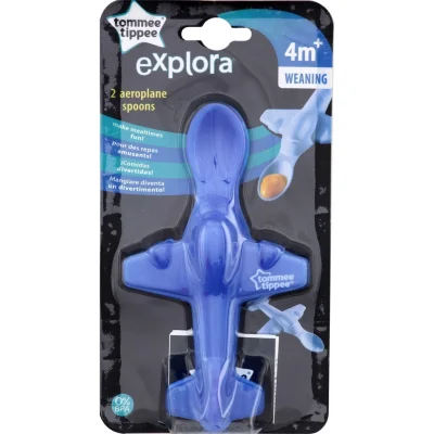 TOMMEE TIPPEE Spoons 4 months+, aeroplane, pack of 2