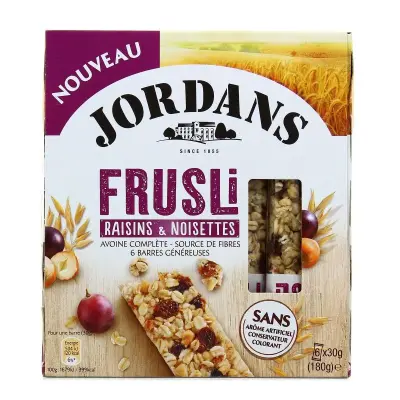 JORDANS Frusli Raisin & Hazelnut Bars 180 g