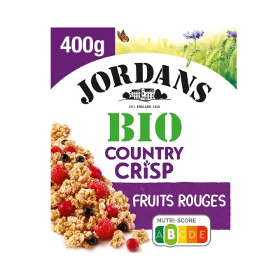 JORDANS Organic Oat Clusters with Raspberry Blackcurrant Cranberry 400 g