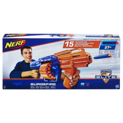 NERF Elite Surgefire And 15 Official Elite Darts the pack