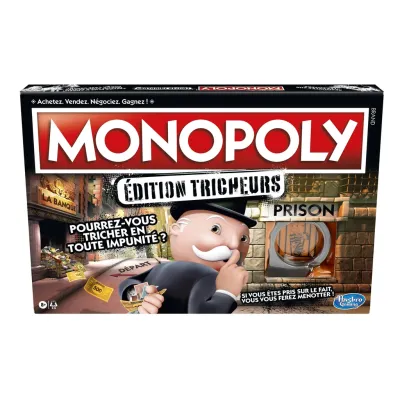 HASBRO Monopoly Cheaters Edition, Board Game, the box