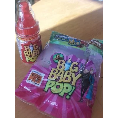 BIG BABY POP Mega Sour Twin Strawberry Blue Raspberry 64 g