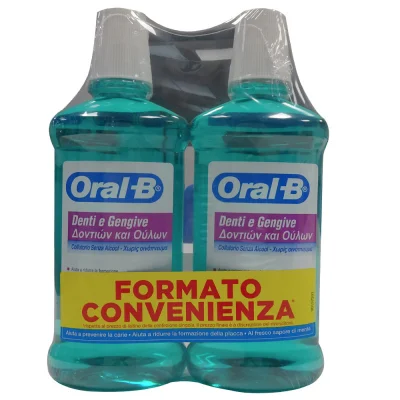 Oral B mouthwash 2X500 ml. Complete menta fresca without alcohol.