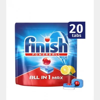 FINISH DISHWASHER TABLETS ALL IN 1 MAX LEMON 20T X 6
