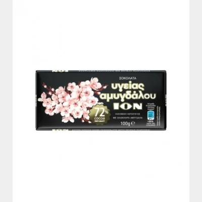 ION ALMOND DARK CHOCOLATE 72% COCOA 100gr