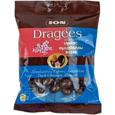 ION Dragees Dark Chocolate Almonds 200g ΙΟΝ Σοκολατάκια Ελίτσες Αμυγδάλου 200g