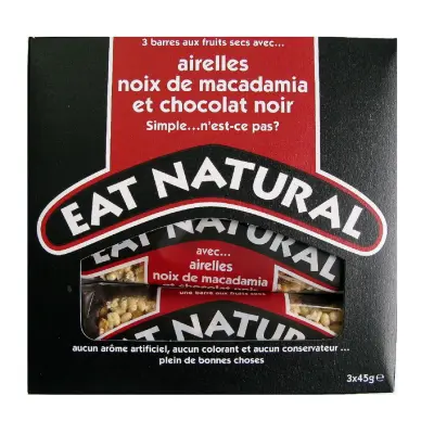 EAT NATURAL Dark Chocolate Cranberry Macadamia Bars 3x45g
