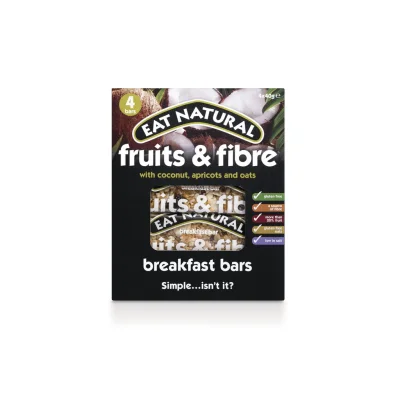 EAT NATURAL Fruit & Fibre Cereal Bars 4x40g