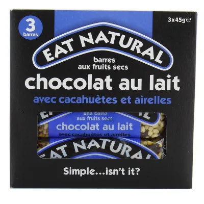 NAIVE FOOD Eat Natural Peanut Chocolate 3 x 45 g