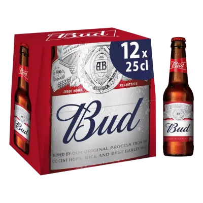 BUD American Light Lager Beer 12 x 25 cl