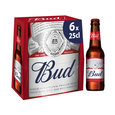 BUD Light Lager Beer 5% 6 x 25 cl