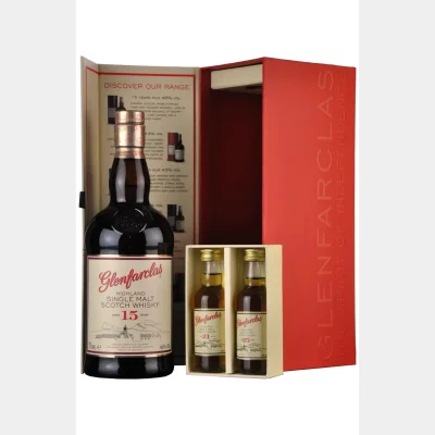 Glenfarclas 15 Years Tasting Pack + GB 46.7% (1 x 70cl + 2 x 5cl)