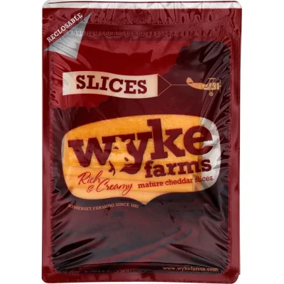 WYKE FARM Mature Cheddar Cheese Slices 160 g