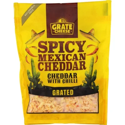WYKE FARMS Spicy Mexican Grated Cheddar Cheese 150 g