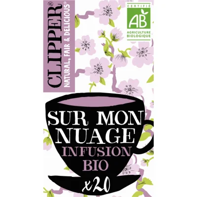 CLIPPER Organic infusion Sur mon nuage lemongrass eucalyptus ginkgo 20 bags 35g