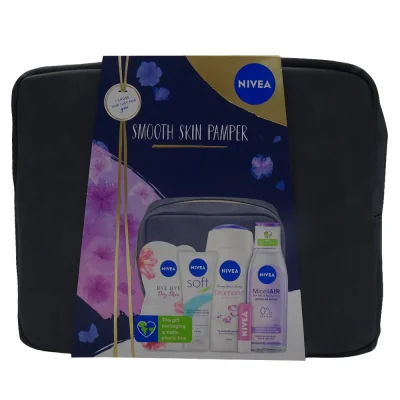 Nivea toiletry bag smooth skin pamper. Gel 250 ml. + micellar water + lipstick.