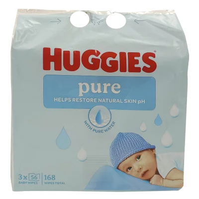 Huggies baby wipes 3X56 u. Pure.