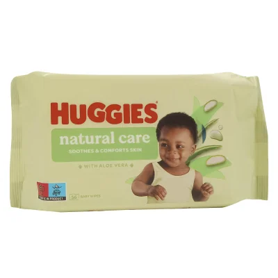 Huggies baby wipes 56 u. Natural Care with Aloe Vera.