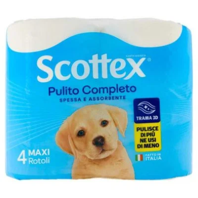 Scottex Carta Igienica Pulito Completo 4 Maxi Rotoli