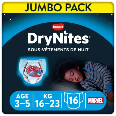DRYNITES HUGGIES Nighttime Underwear Boys 3-5 Years, 16 count
