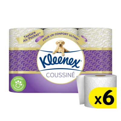 KLEENEX Soft Cushioned White Toilet Paper 3-Ply 6 Rolls
