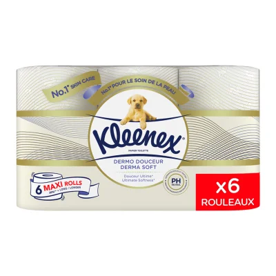 KLEENEX Dermo Douceur White Toilet Paper 2-Ply 6 Rolls