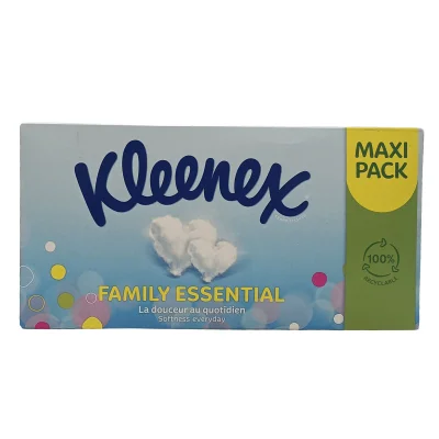 Kleenex facial tissue 128 u. Family essential 2 layers.