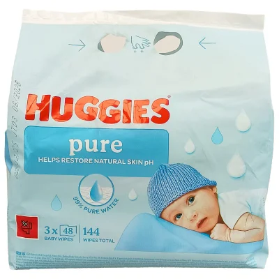 Huggies baby wipes 3x48 u. Pure.