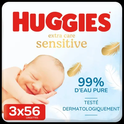 HUGGIES Baby Wipes Sensitive Skin 3 x 56 wipes pack
