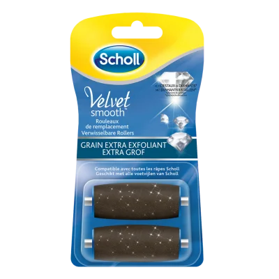 SCHOLL Velvet Smooth Extra Coarse Replacement Rollers x2