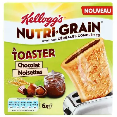 KELLOGG'S Nutrigrain A Toaster Chocolate Hazelnut 240 g